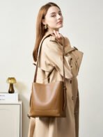 Custom Womens New Professional Totebags Pu Leather Female Woman Shoulder Tote Bag Bucket Bags - Image 3