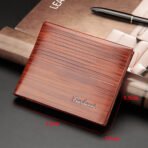 Mens PU Leather Wallet Business Slim Wallet Mens Minimalist Wallet Cash Card Holder with Zipper - Image 3