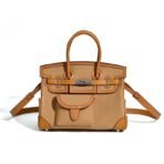 2025 New leather and fabric women's bag, platinum bag, fashionable pocket bag, large-capacity commuting crossbody bag, light luxury handbag