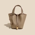 Mini Sac Main Femme Latest New Designer Fashion Drawstring Genuine Leather Sling Crossbody Strap Tote Bucket Bag Purses Handbags - Image 3